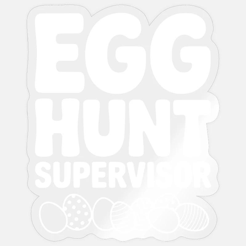 egg_hunt_supervisor_white - Sticker size S (10 x 10 cm) - transparent glossy