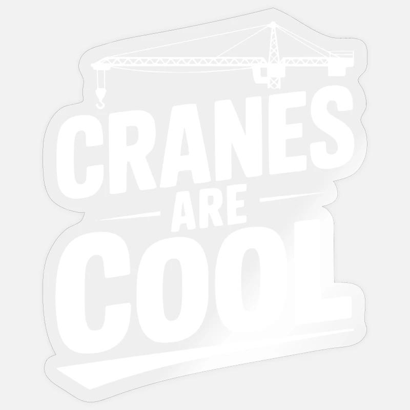 Cranes are Cool - Sticker size S (10 x 10 cm) - transparent glossy