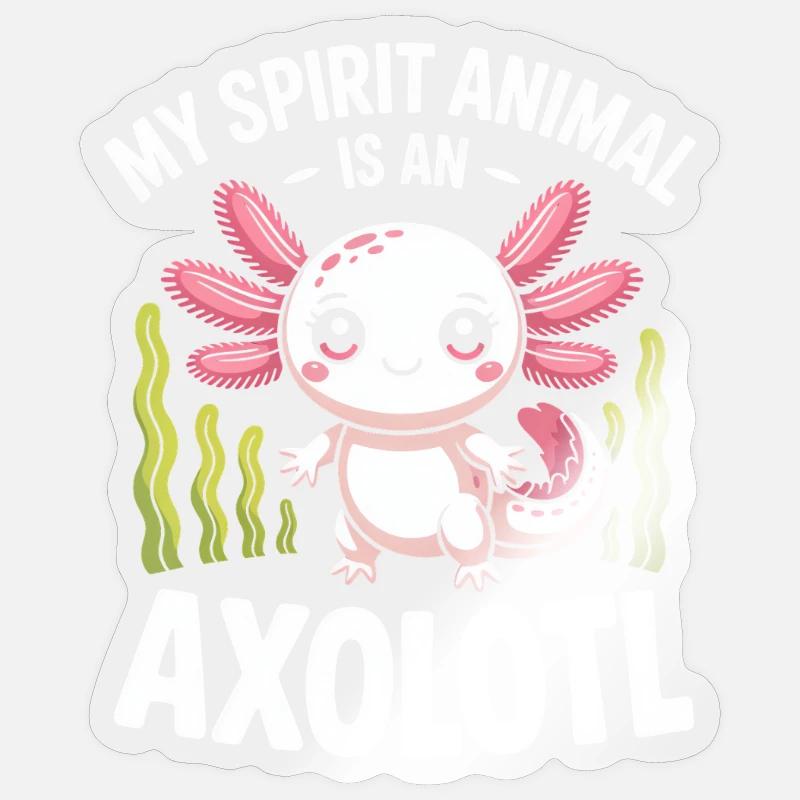 Axolotl Geisttier-Tee Sticker Größe S (10 x 10 cm)