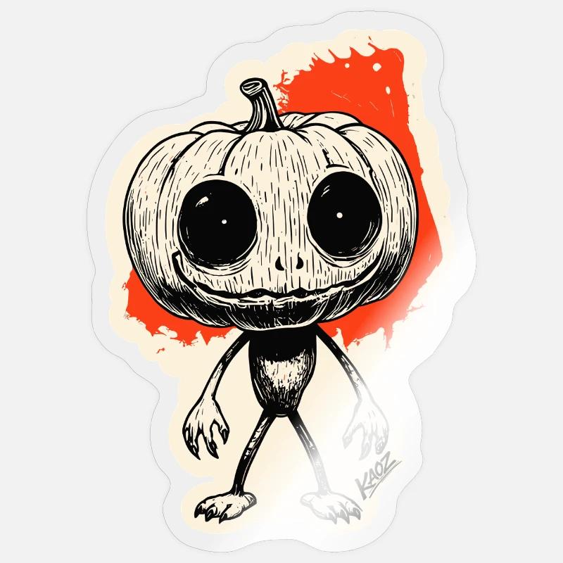 Pumpkin Night Creeper - Sticker size S (10 x 10 cm) - transparent glossy