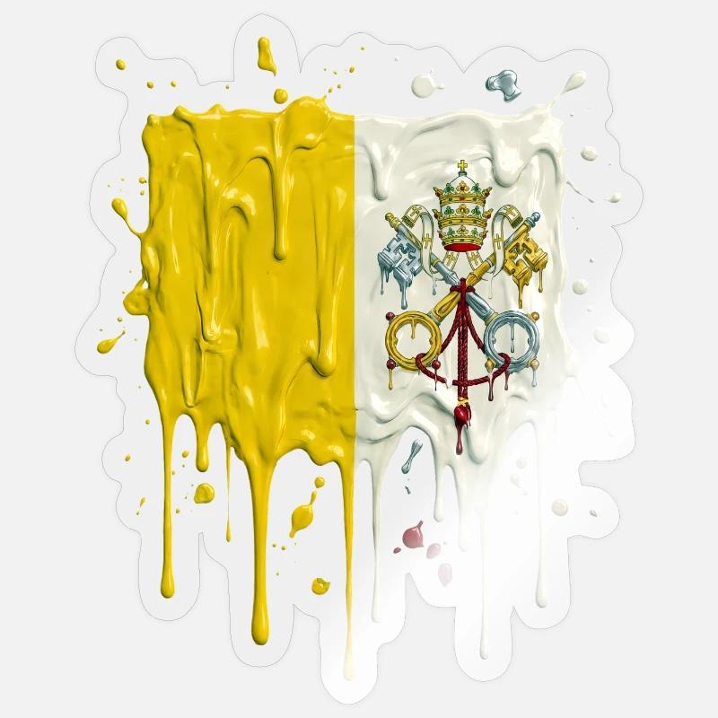 La séparation jaune-blanche du Vatican - Sticker taille S (10 x 10 cm) - brillant transparent