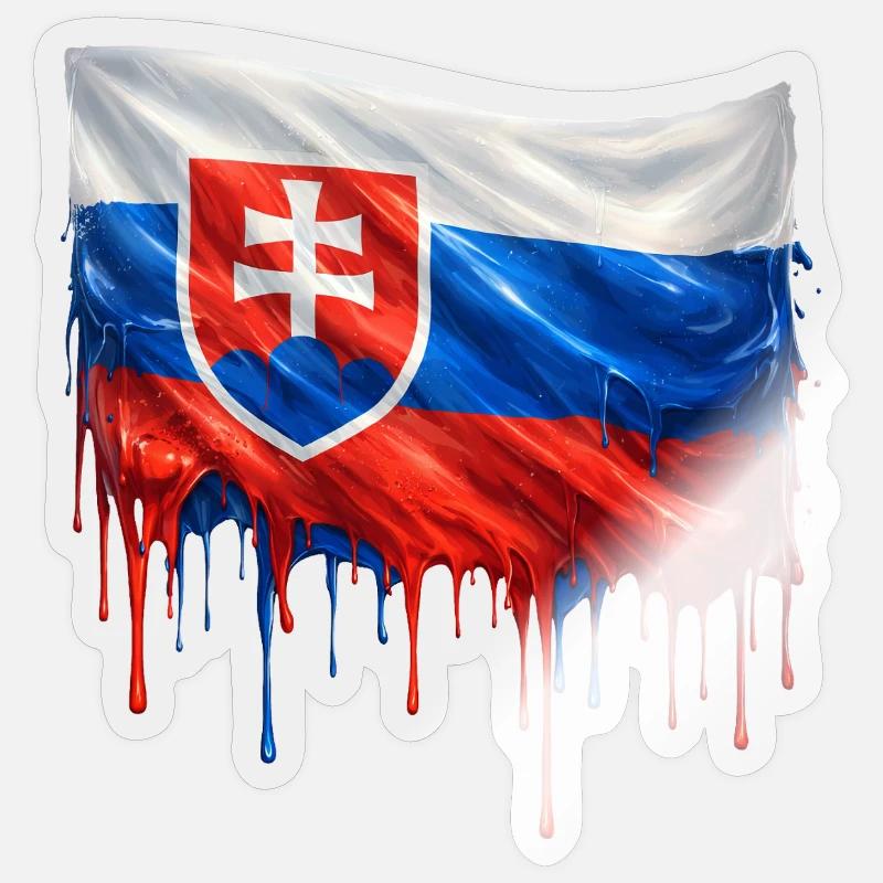 Flagge Slowakei Farbklecks - Sticker størrelse S (10 x 10 cm) - gennemsigtig blank
