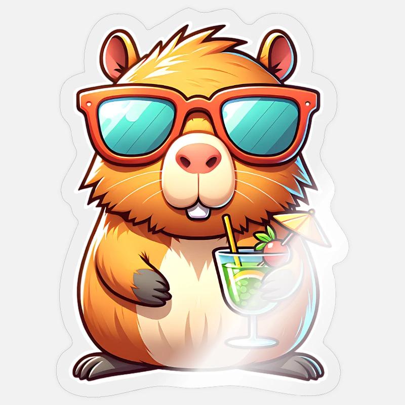 Capybara Sticker taille S (10 x 10 cm)