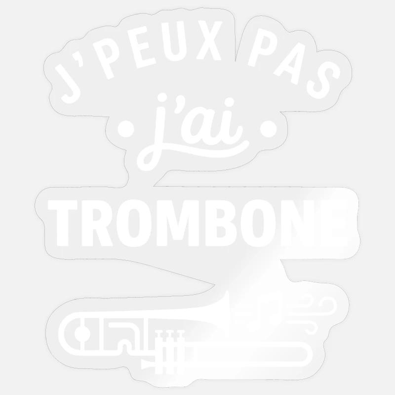 J'peux pas j'ai trombone - Sticker taille S (10 x 10 cm) - brillant transparent