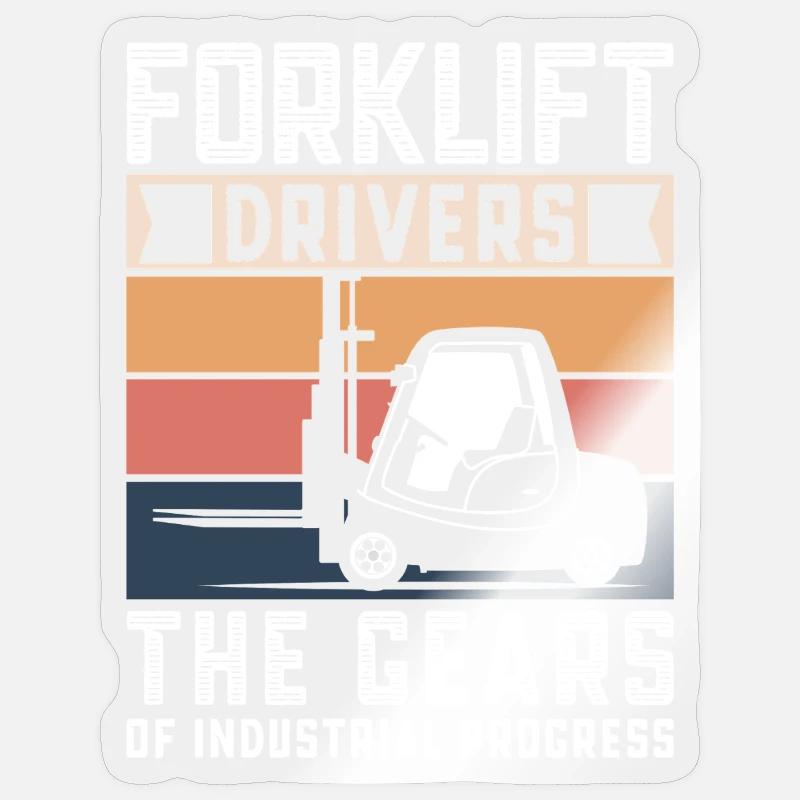 Staplerfahrer Englisch Spruch Stapler Sticker Größe S (10 x 10 cm)