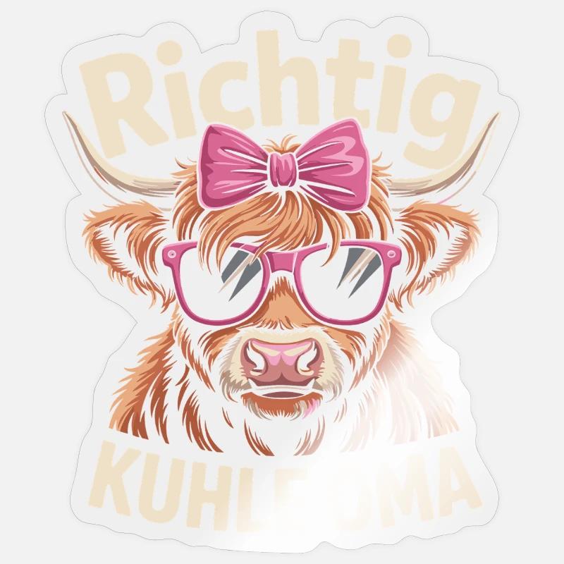 Muttertag Richtig Kuhle Oma - Beste Großmutter Sticker Größe S (10 x 10 cm)