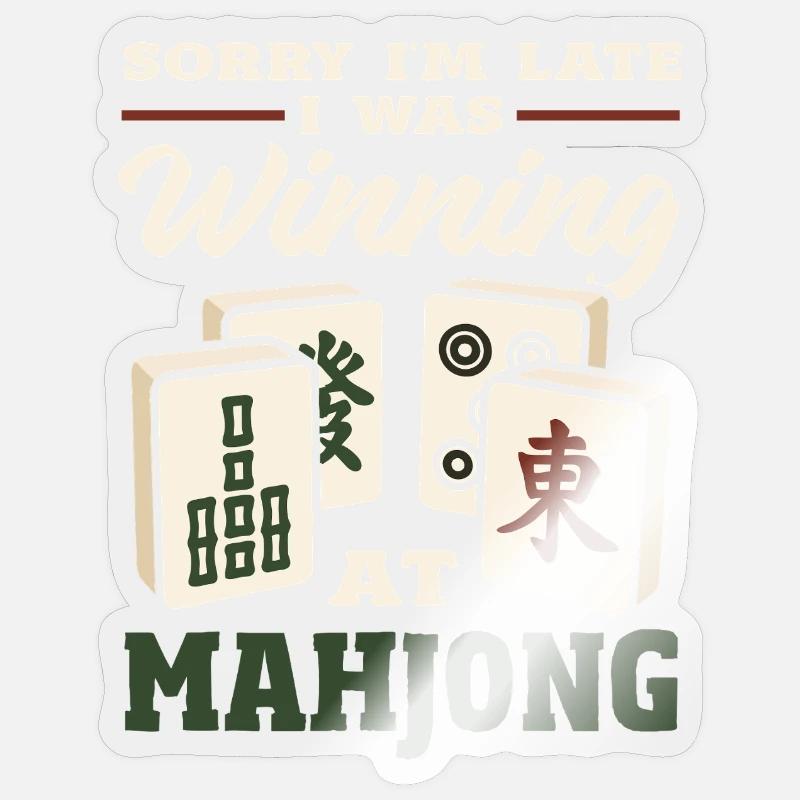 C’est l’heure du Mahjong - Sticker taille S (10 x 10 cm) - brillant transparent