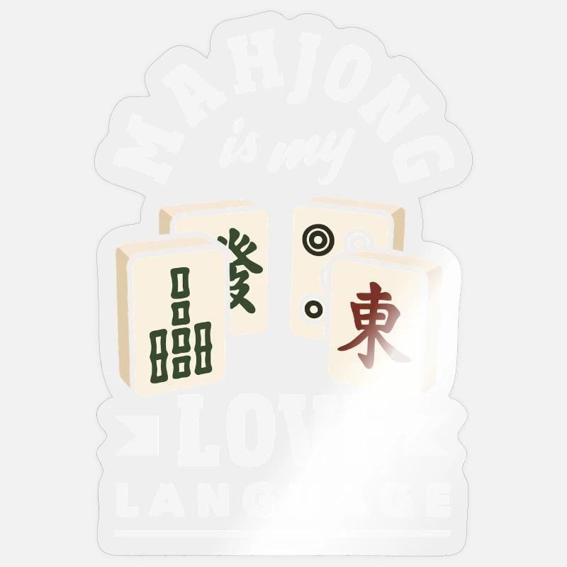 It's Mahjong Time - Sticker size S (10 x 10 cm) - transparent glossy