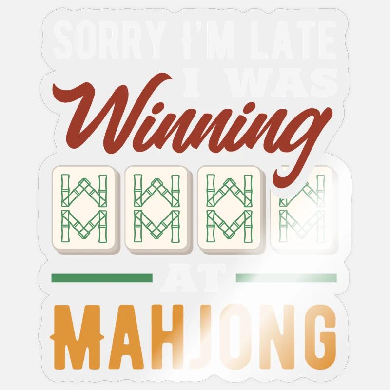 It's Mahjong Time - Sticker size S (10 x 10 cm) - transparent glossy