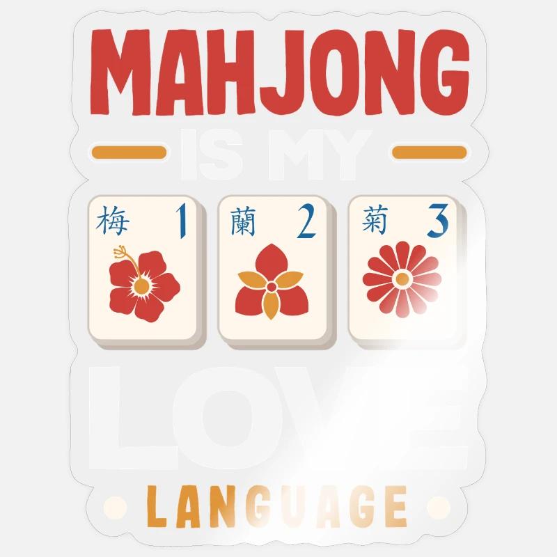 It's Mahjong Time - Sticker size S (10 x 10 cm) - transparent glossy