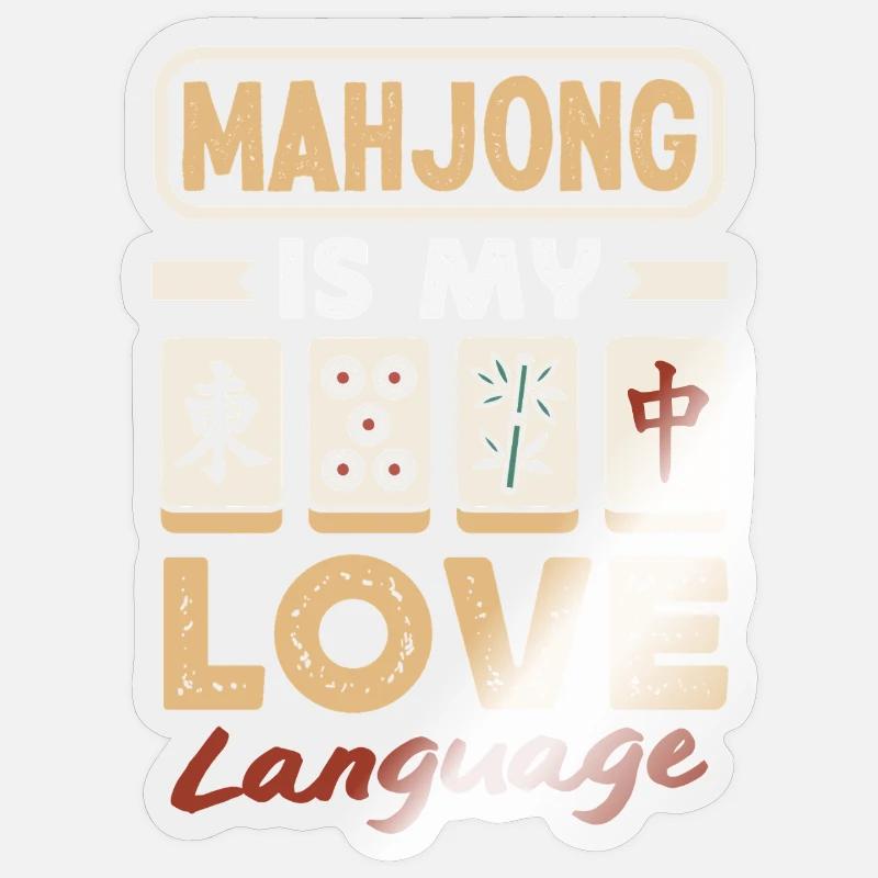 It's Mahjong Time - Sticker size S (10 x 10 cm) - transparent glossy