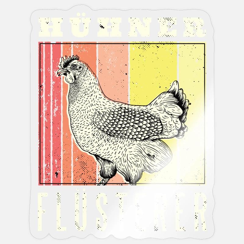 Hühner Flüsterer - Sticker Größe S (10 x 10 cm) - Transparent glänzend