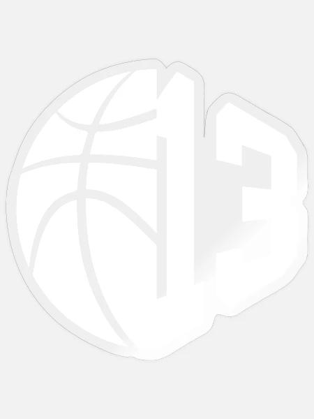 NR. 13 NUMMER 13 BASKETBALL 13. GEBURTSTAG - Sticker Größe S (10 x 10 cm) - Transparent glänzend