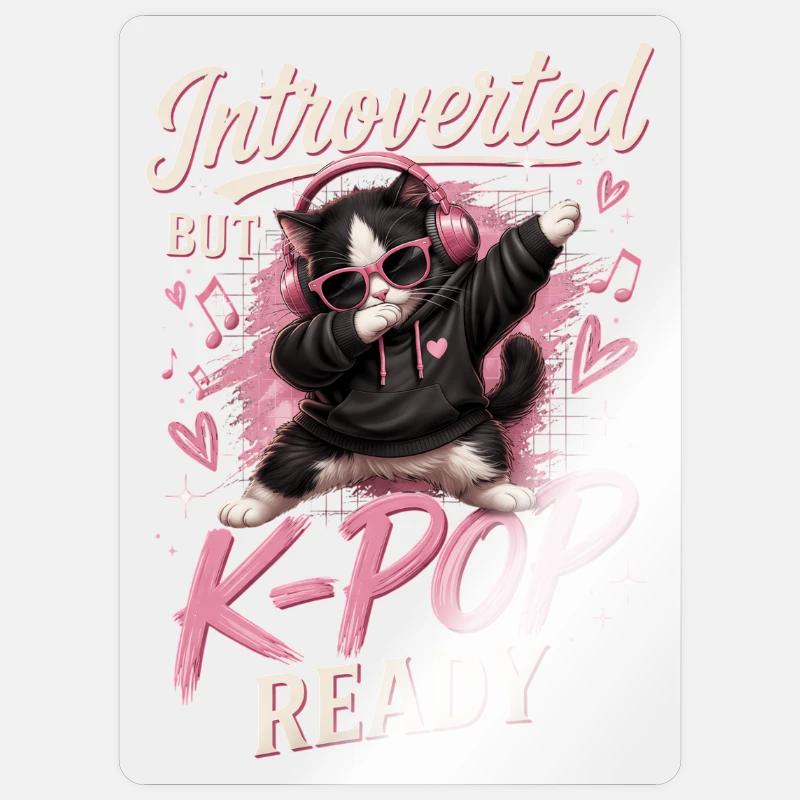 Introverted But K Pop Ready - Sticker size S (10 x 10 cm) - transparent glossy