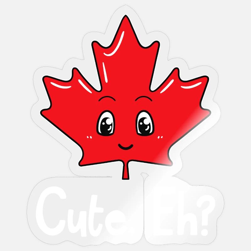 Kawaii Maple Leaf Eh - Sticker size S (10 x 10 cm) - transparent glossy