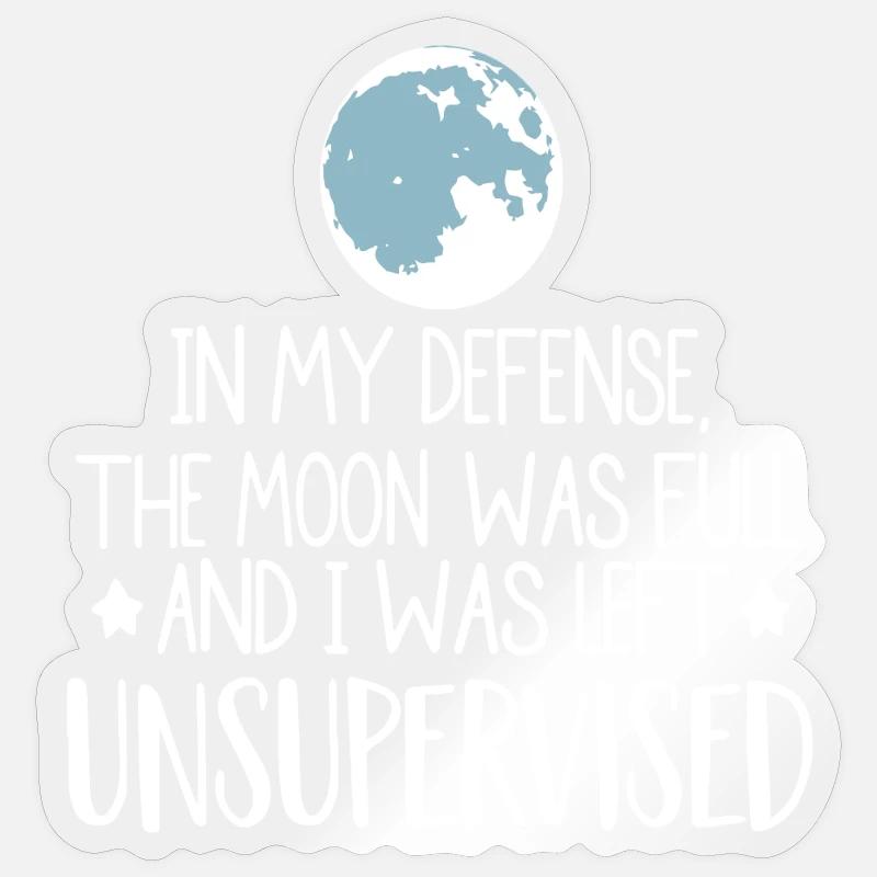 Moonlit Mischief Quote Tee - Sticker size S (10 x 10 cm) - transparent glossy
