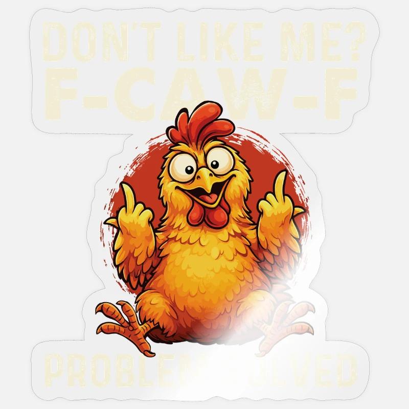 FCawF-Problem gelöst Krähen-Sarkasmus Dunkler Humor Sticker Größe S (10 x 10 cm)