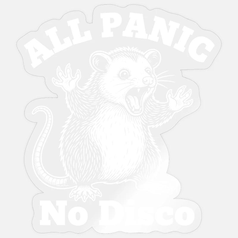 All Panic Maus – No Disco - Sticker taille S (10 x 10 cm) - brillant transparent