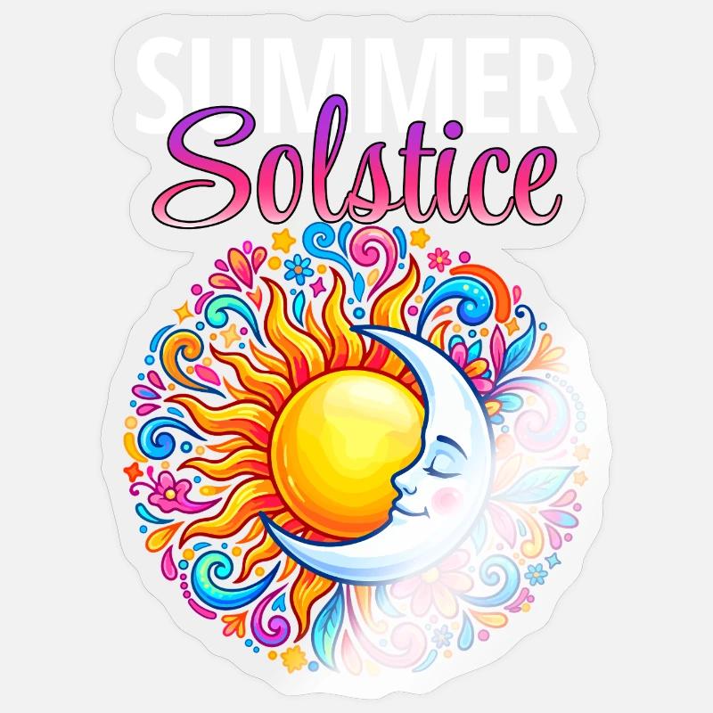 Litha Pagan Solstice d’été Midsommar - Sticker taille S (10 x 10 cm) - brillant transparent