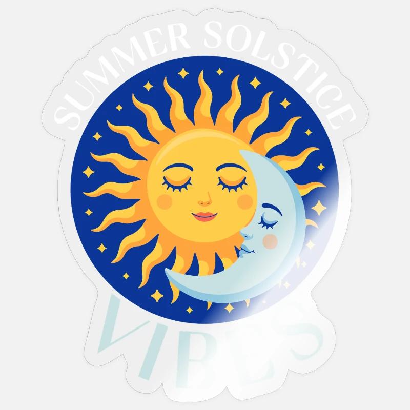 Litha Pagan Solstice d’été Midsommar - Sticker taille S (10 x 10 cm) - brillant transparent