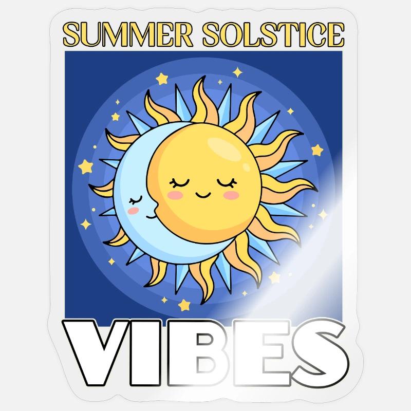 Litha Pagan Solstice d’été Midsommar - Sticker taille S (10 x 10 cm) - brillant transparent