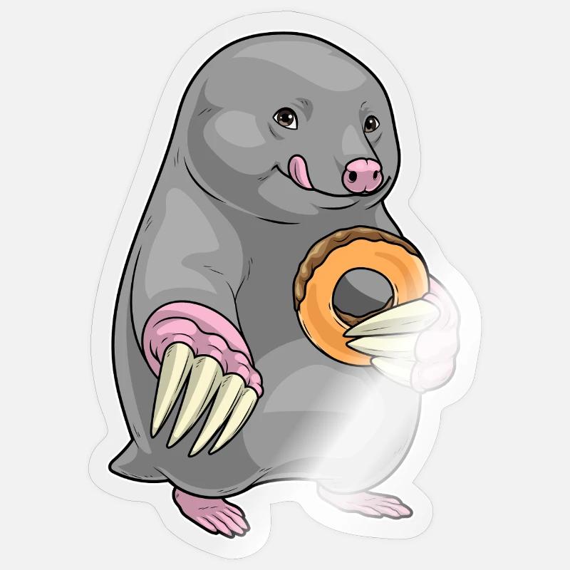 Mole Donut - Sticker size S (10 x 10 cm) - transparent glossy