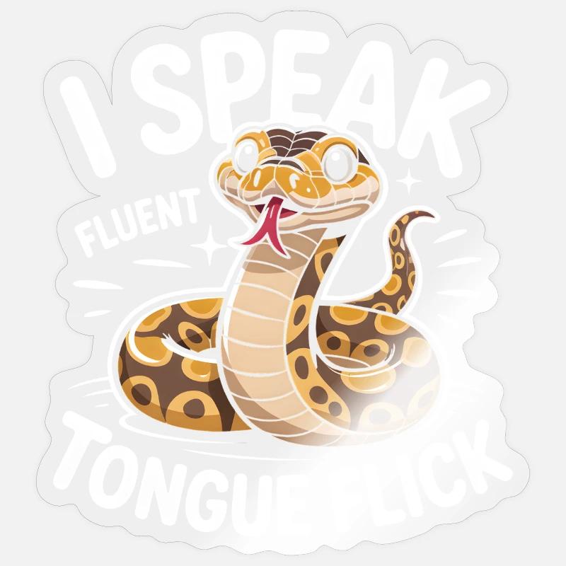 Fluent Tongue | King Python Humor Sticker size S (10 x 10 cm)