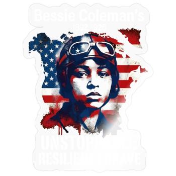 Bessie Coleman Courageous aviation pioneer - Sticker size S (10 x 10 cm) - transparent glossy - Front