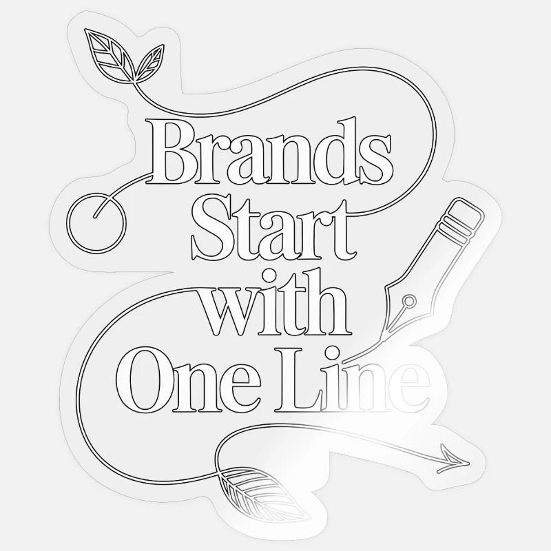 Les marques de designers de logos commencent avec le graphiste Sticker taille S (10 x 10 cm)