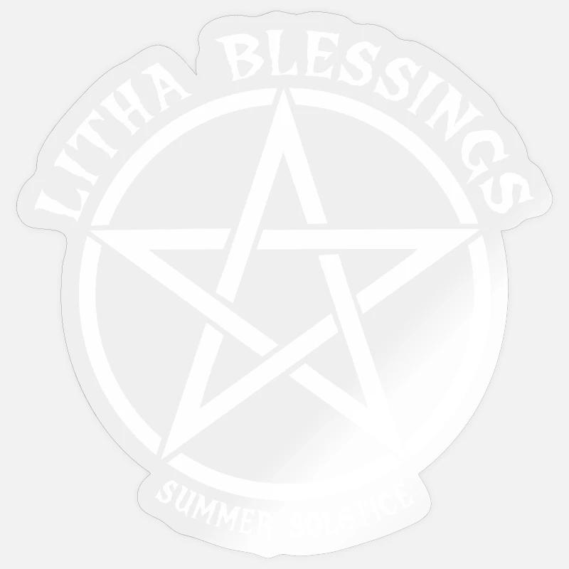Litha Pagan Solstice d’été Midsommar - Sticker taille S (10 x 10 cm) - brillant transparent