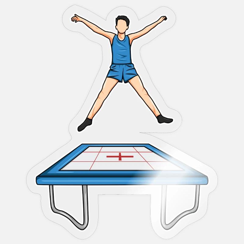 Funny Trampoline Kid - Sticker size S (10 x 10 cm) - transparent glossy