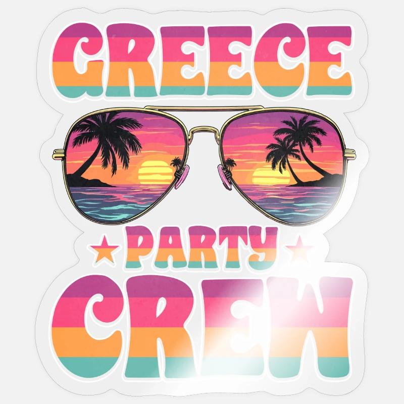 Équipe du parti grec - Sticker taille S (10 x 10 cm) - brillant transparent