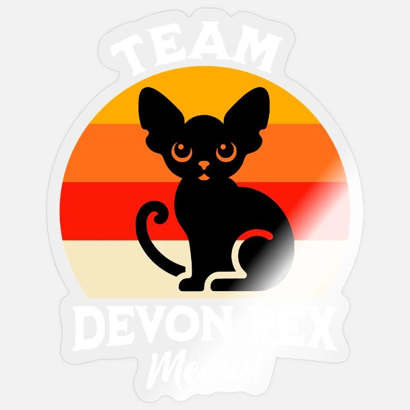 Équipe Devon Rex - Sticker taille S (10 x 10 cm) - brillant transparent