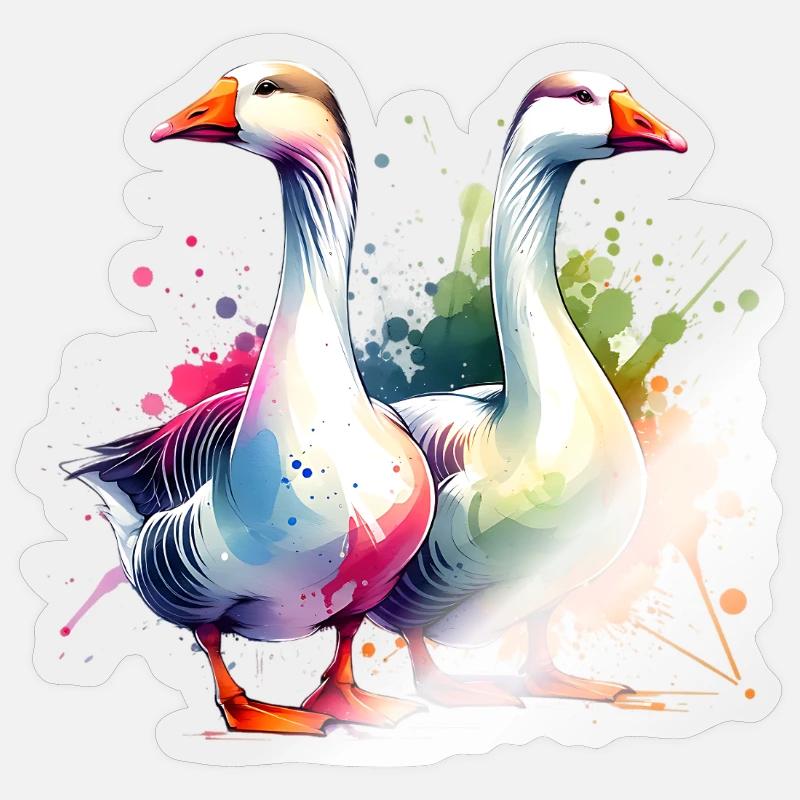 Emdengans Embden Goose - Sticker size S (10 x 10 cm) - transparent glossy