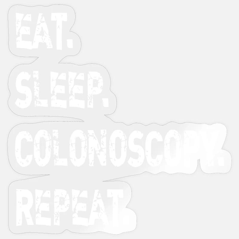 Mange, dors, coloscopie Répéter - Sticker taille S (10 x 10 cm) - brillant transparent