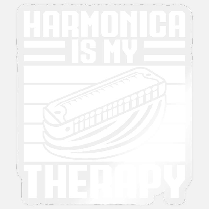 Harmonica Musican Is My Therapy Harmonica Sticker Größe S (10 x 10 cm)