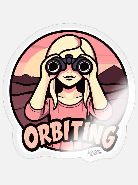 Orbiting Explorer - Sticker Größe S (10 x 10 cm) - Transparent glänzend