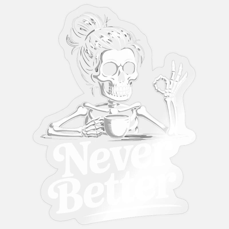 Kaffee, Kaffeetrinker, Kaffeetrinkerin, lustig - Sticker Größe S (10 x 10 cm) - Transparent glänzend