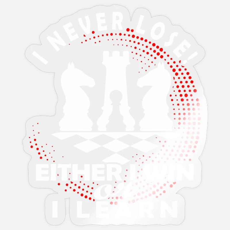 Schachmentalität: Gewinnen oder lernen Sticker Größe S (10 x 10 cm)