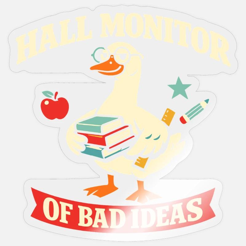 Gans mit Schulhumor - Sticker Größe S (10 x 10 cm) - Transparent glänzend