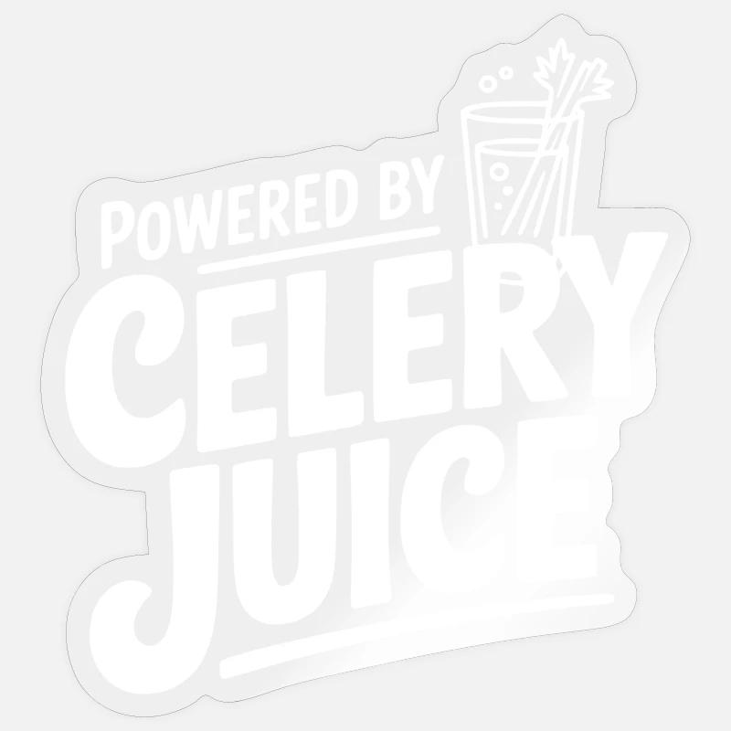 Alimenté par du jus de céleri - Sticker taille S (10 x 10 cm) - brillant transparent