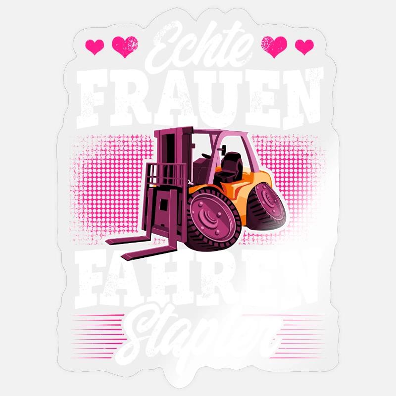 Staplerfahrerin - Sticker Größe S (10 x 10 cm) - Transparent glänzend