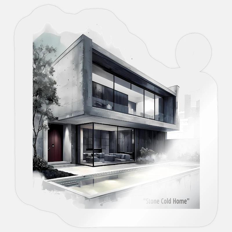 Stone Cold Modern Home - Sticker size S (10 x 10 cm) - transparent glossy