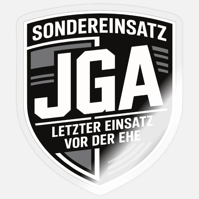  Sondereinsatz JGA – Letzter Einsatz vor der Ehe Sticker Größe S (10 x 10 cm)