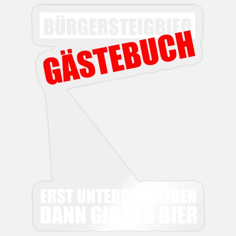 Gästebuch Bürgersteigbier Ortskontrollfahrt OKF - Sticker Größe S (10 x 10 cm) - Transparent glänzend