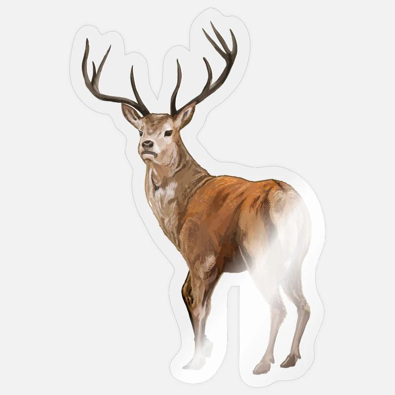 Weisswedelhirsch White-Tailed Deer - Sticker size S (10 x 10 cm) - transparent glossy