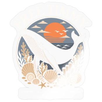 Déclaration de baleines à bosse Timmy Hope Produits dérivés - Sticker taille S (10 x 10 cm) - brillant transparent - Devant
