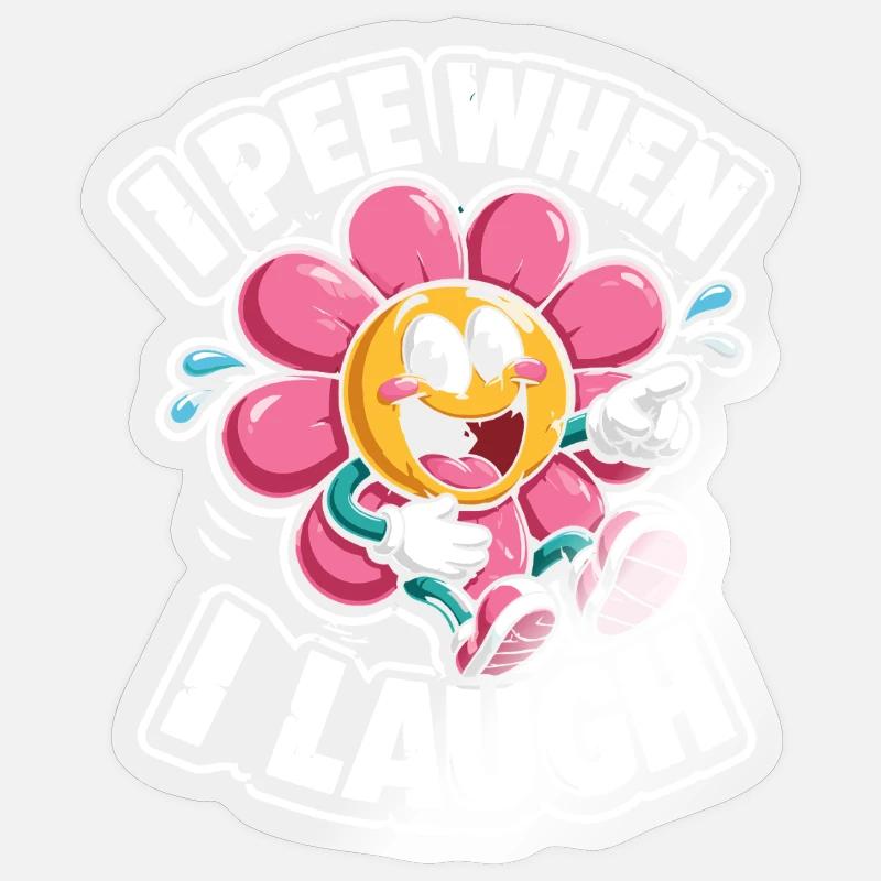 Dieween Blüten Lachdesign - Sticker Größe S (10 x 10 cm) - Transparent glänzend
