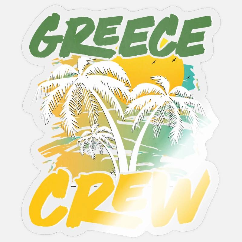 Équipage Grèce - Sticker taille S (10 x 10 cm) - brillant transparent