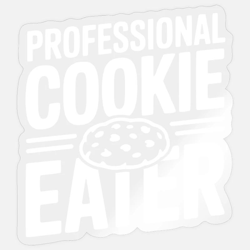 Professional Cookie Eater - Sticker size S (10 x 10 cm) - transparent glossy